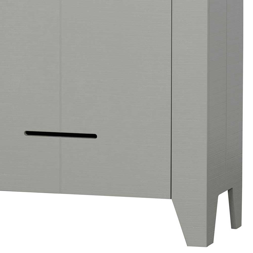 Grauer Wäscheschrank Mila im Skandi Design 142 cm hoch