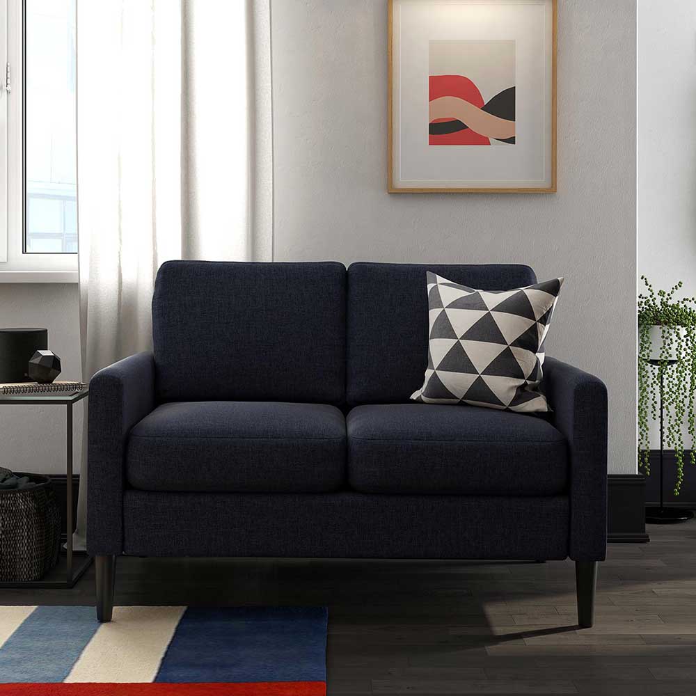 Dunkelblaues Sofa Helinde mit zwei Sitzplätzen 162 cm breit