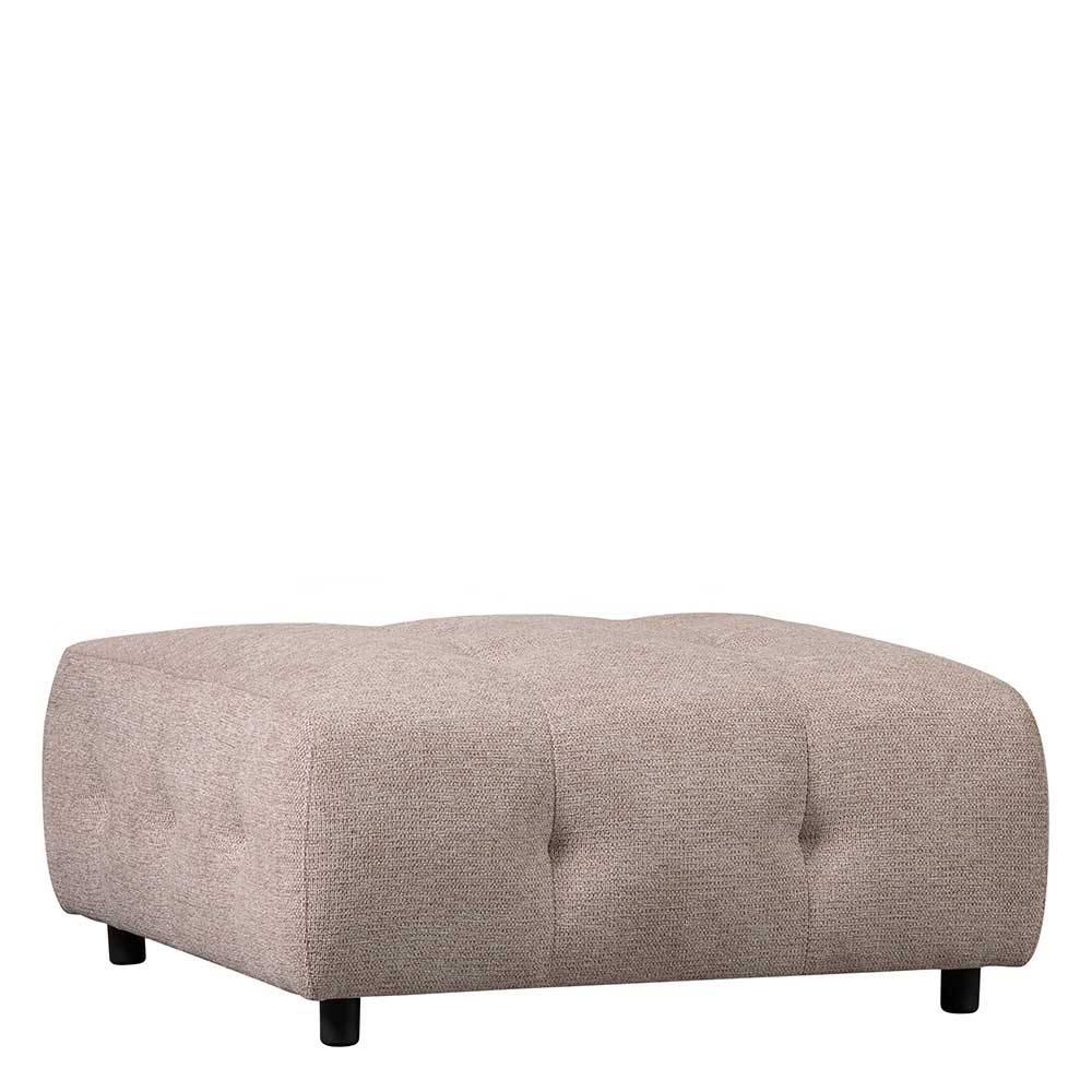 Chenille Couchhocker Timent in Mauve mit Vierfußgestell aus Holz