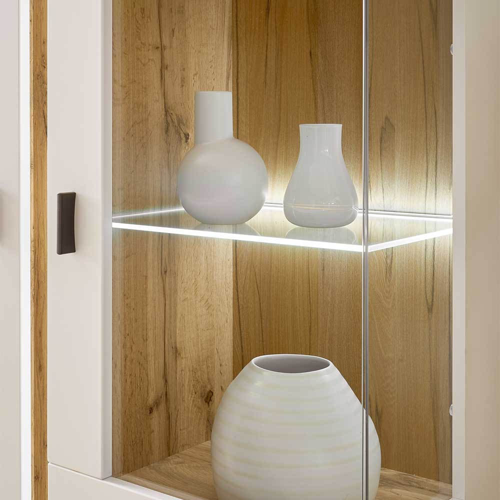 Highboard Luzillo mit LED Beleuchtung und Glastür rechts