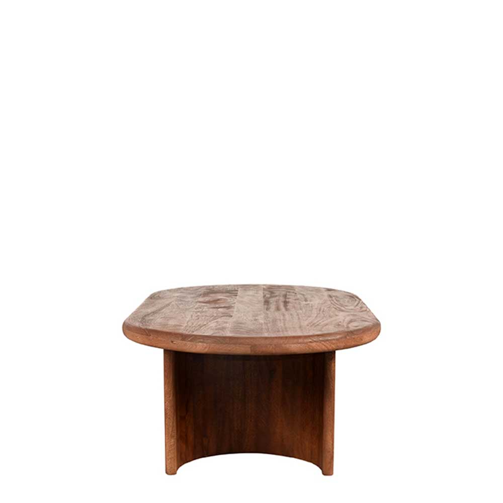 Couchtisch Chaira in ovaler Form aus Mangobaum Massivholz