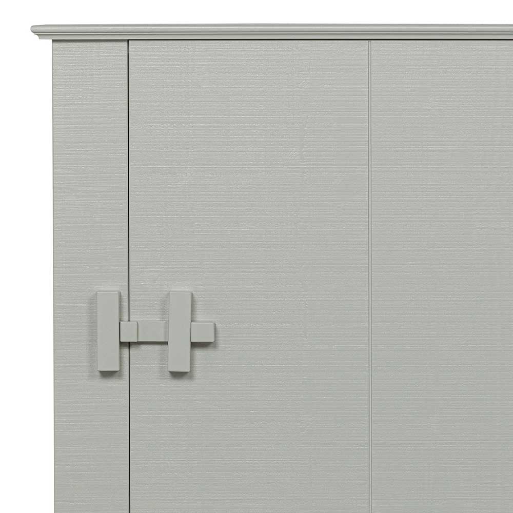 Grauer Wäscheschrank Mila im Skandi Design 142 cm hoch