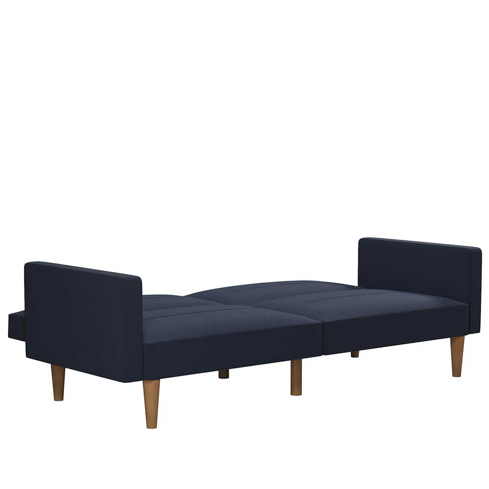 Dunkelblaues Schlafsofa Secilia mit Rücken Klappmechanik 204 cm breit