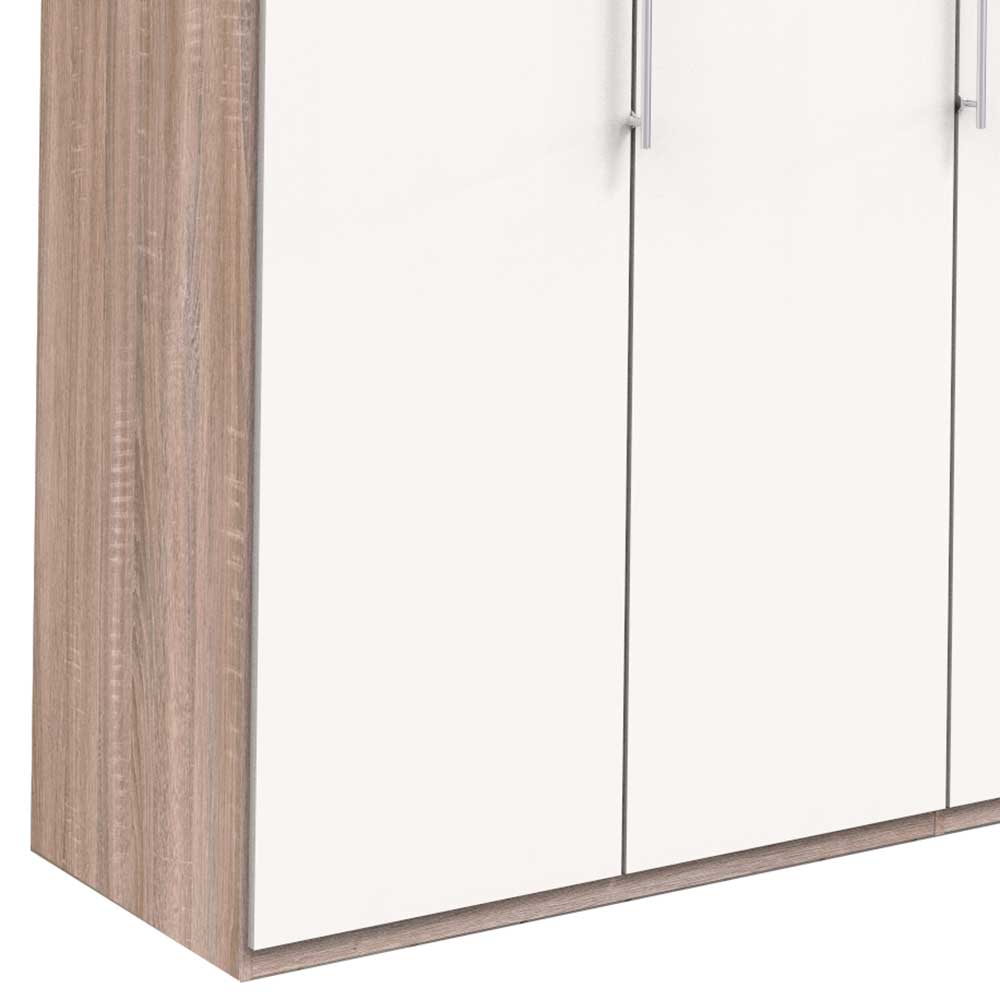 Kleiderschrank Jugendzimmer Lolyana in Weiß und Sägerau modern