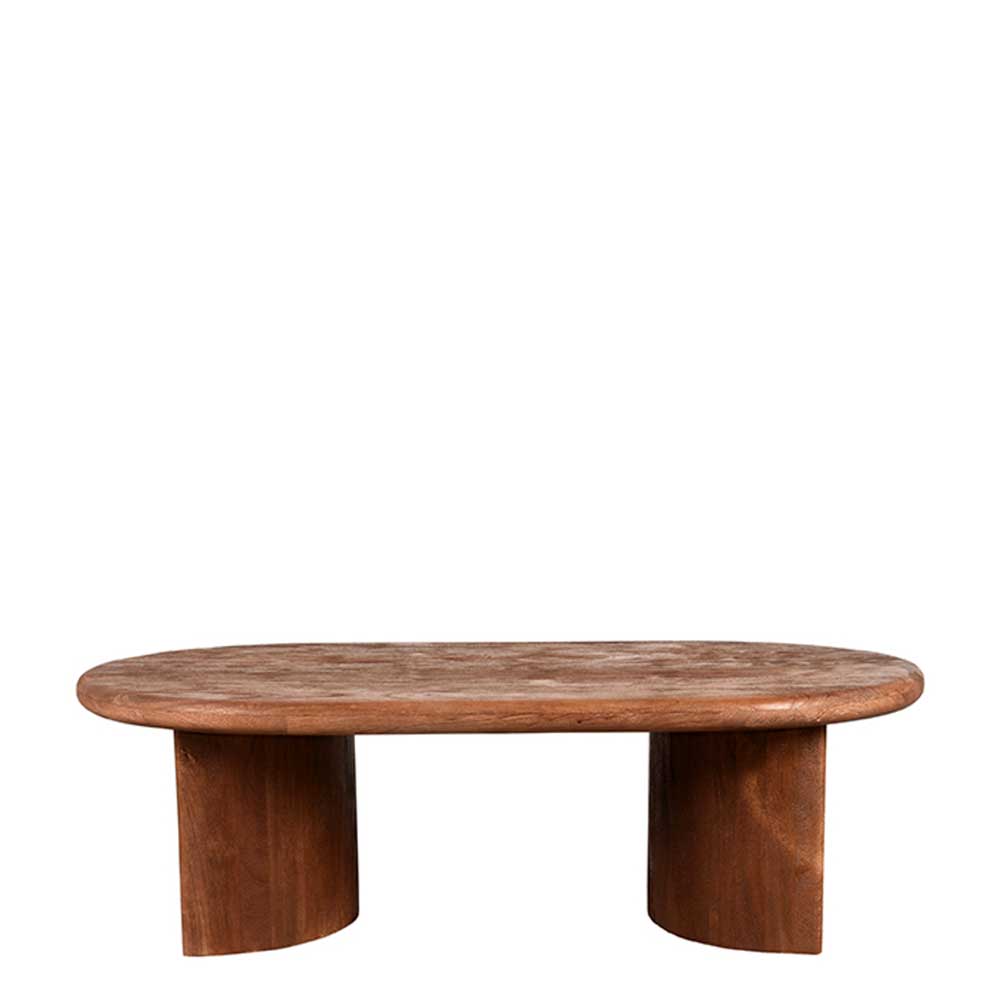 Couchtisch Chaira in ovaler Form aus Mangobaum Massivholz