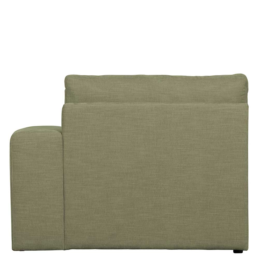 Couch Element mit Armlehne rechts Karyon in Graugrün - Modulsofa