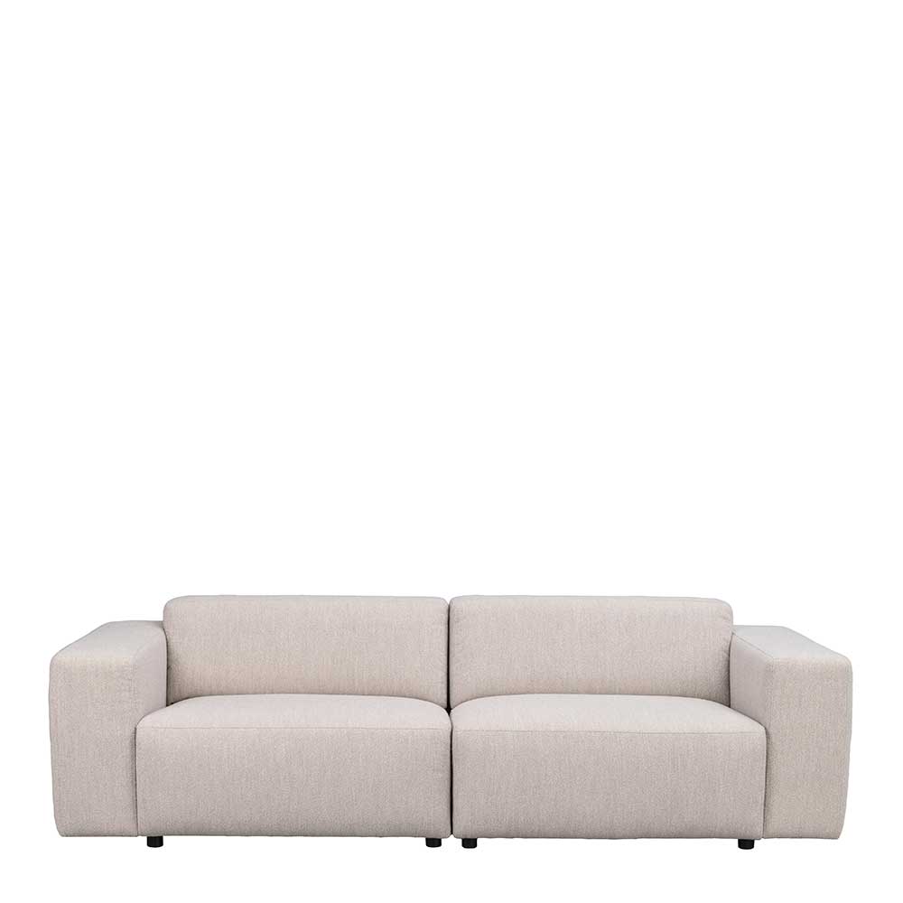 Dreisitzer Sofa Creme Mezzo in modernem Design aus Boucle Stoff