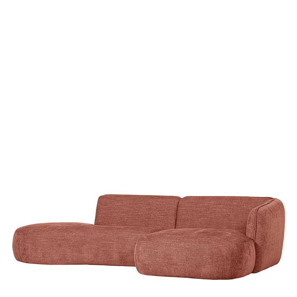 Modernes L Sofa Eifrom in Rosa Stoff 258 cm breit - 150 cm tief