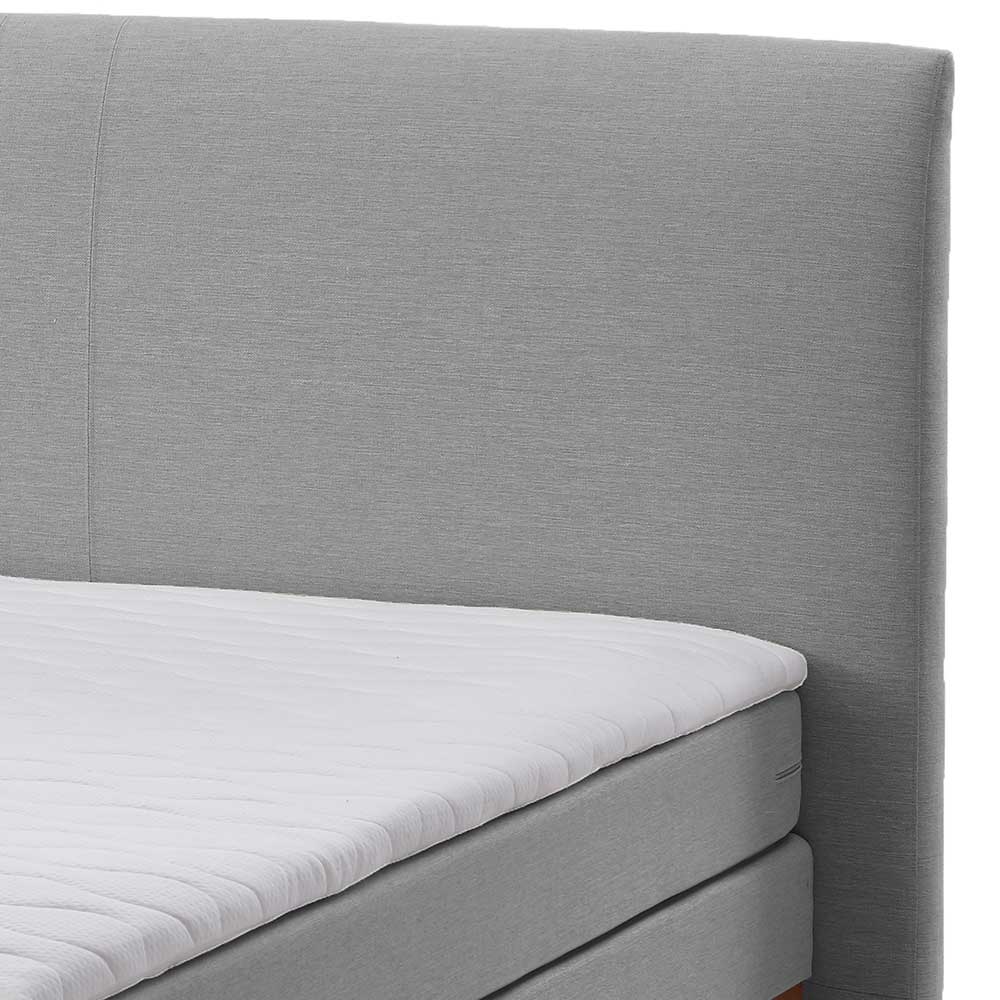 Stauraum Boxspring Bett Kara in Grau und Walnussfarben