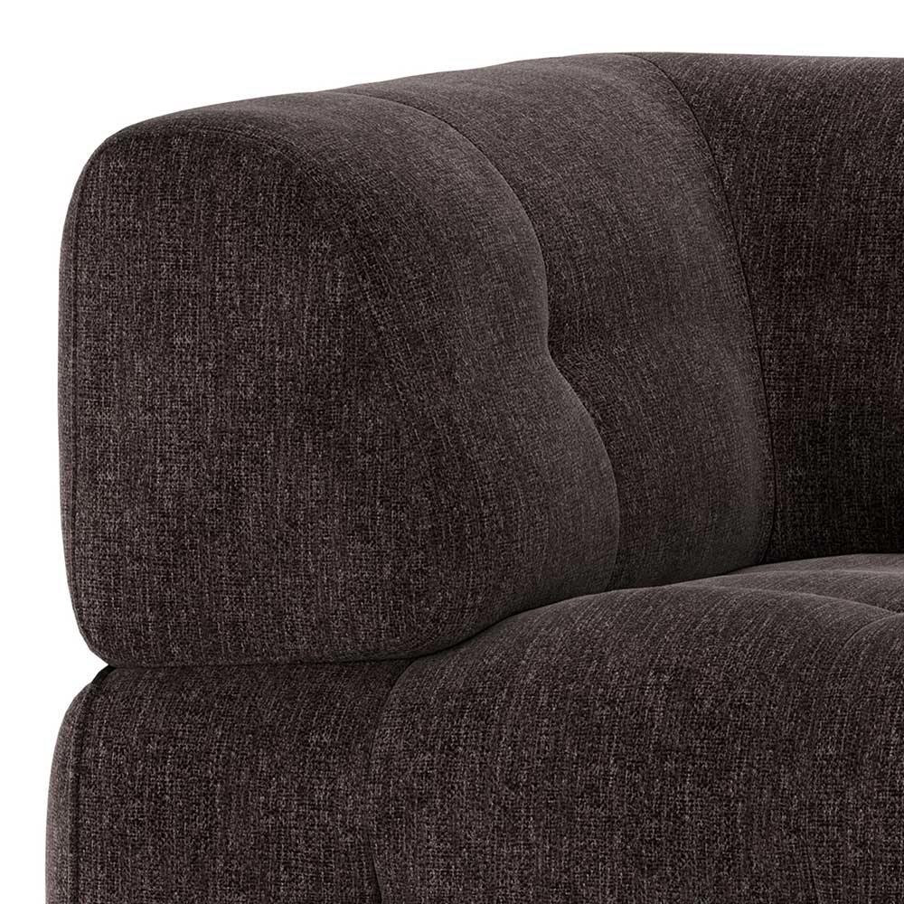 Modulsofa Element links Mareida in Graubraun mit Flachgewebebezug 122 cm breit