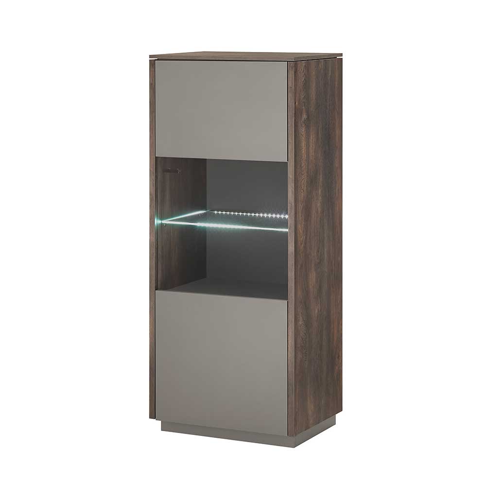 Vitrine Hanniba mit einem Glasboden in modernem Design