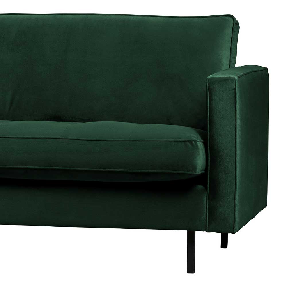 Samt Retro Couch Vagonna in Grün 275 cm breit