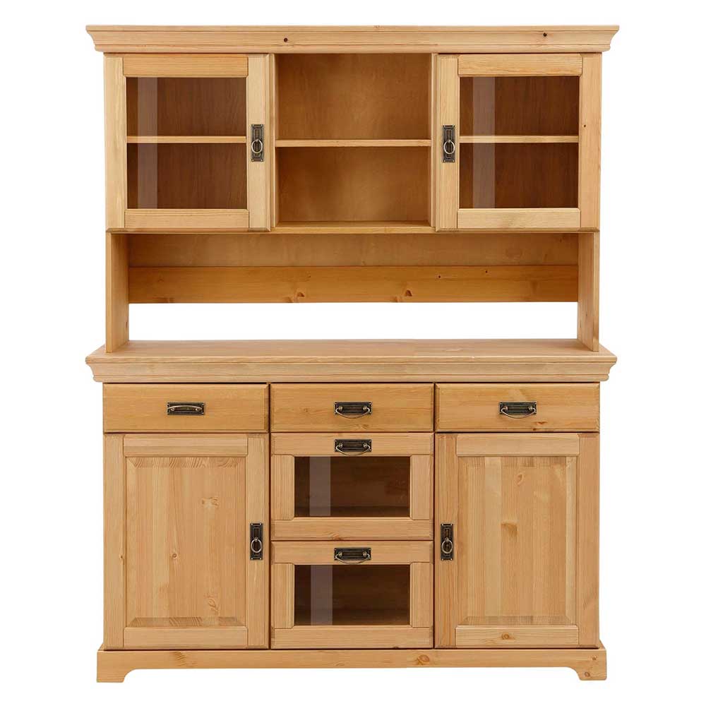 Buffetschrank Kiefer Viscinas 168 cm hoch mit Glastüren