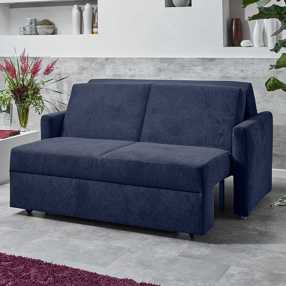 Doppelschlafsofa Play in Blau Stoff Made in Germany