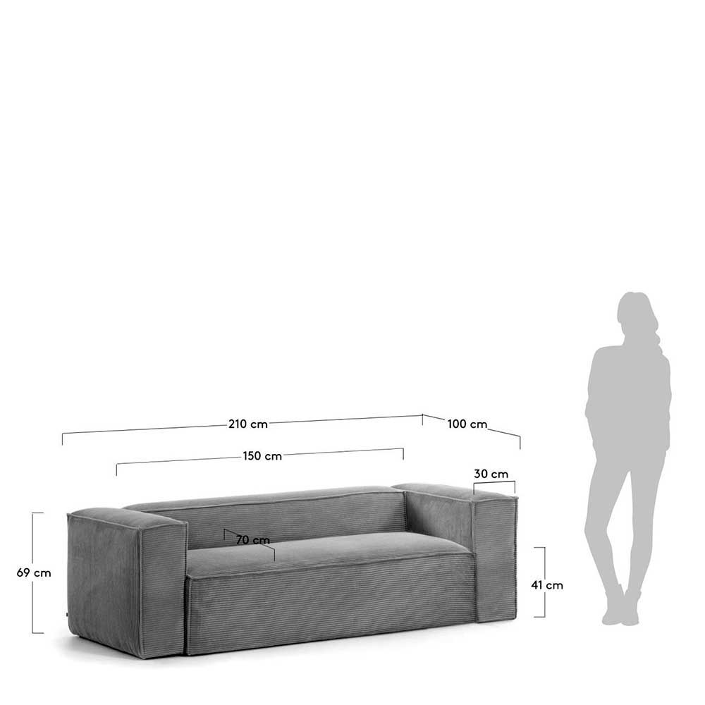 Einzelsofa Stokes mit zwei Sitzplätzen 210 cm breit