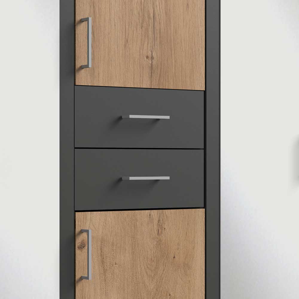 Großer Kleiderschrank Coriba mit Spiegeltüren und zwei Schubladen