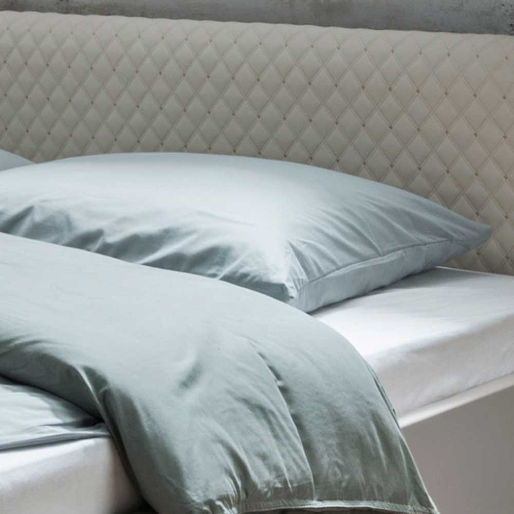 Ehebett Privira in Beige und Eiche Bianco mit Glas beschichtet (dreiteilig)