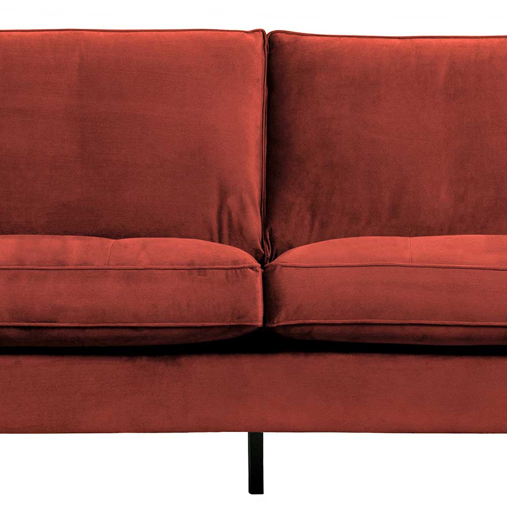 Wohnzimmer Couch Klasvan in Kastanienbraun Samt 230 cm breit