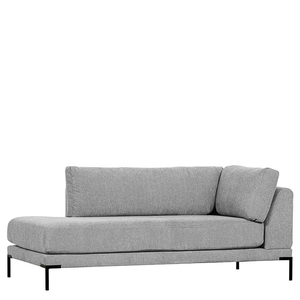 Chaiselongue Lounge Element Kahilke in Hellgrau mit Vierfußgestell aus Metall