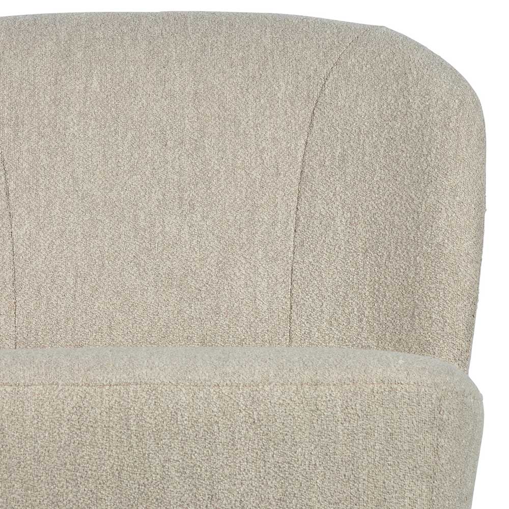 Retrostil Sessel Izao in Beige aus Boucle Stoff