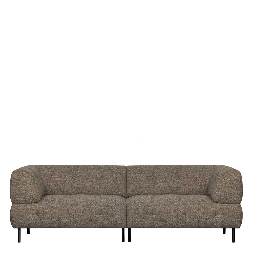 Dunkelbraun meliertes Sofa Chimi 245 cm breit mit Vierfußgestell aus Metall