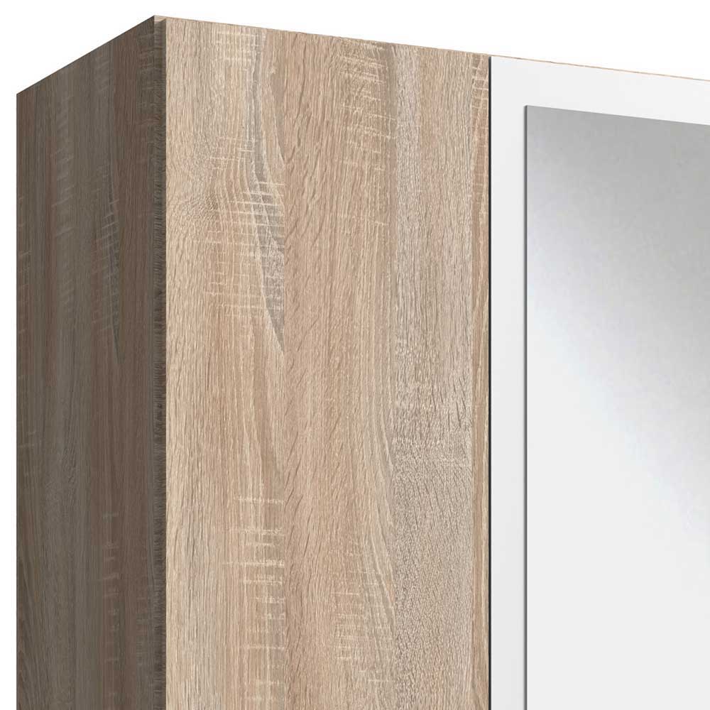 Drehtürenkleiderschrank Kofi 270 cm breit mit Spiegeln und Schubladen