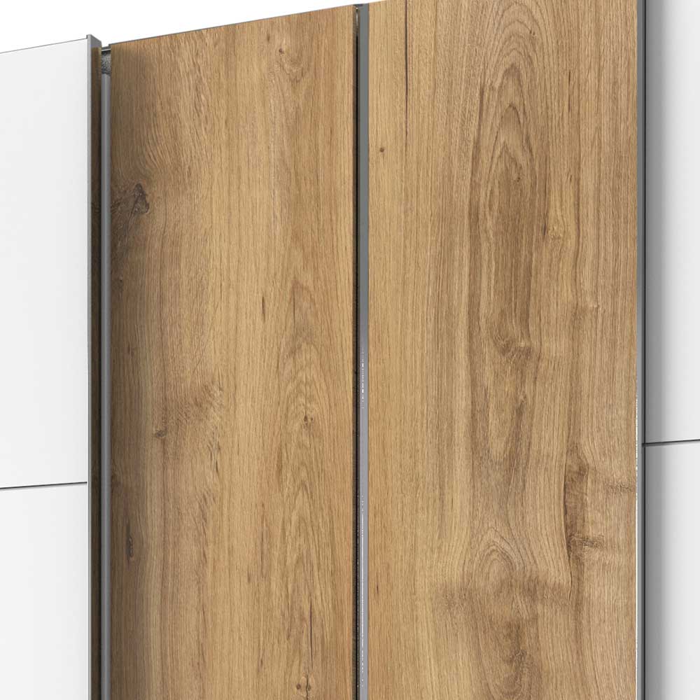 Schlafzimmerkleiderschrank zweifarbig Gizmeal in modernem Design 300 cm breit