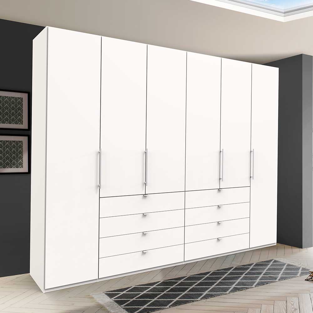 Weißer Schlafzimmerkleiderschrank Emiliano 4 türig in modernem Design