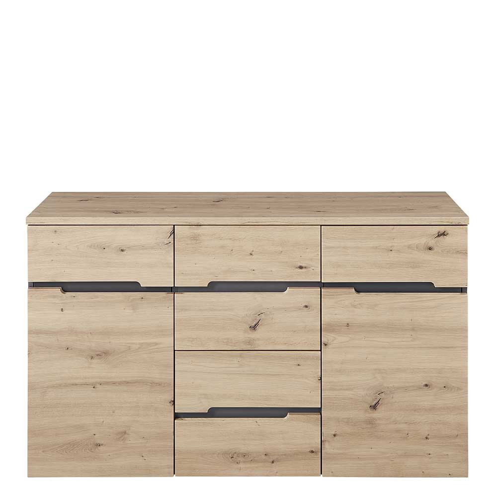 Sideboard Esdravos in Wildeichefarben und Dunkelgrau