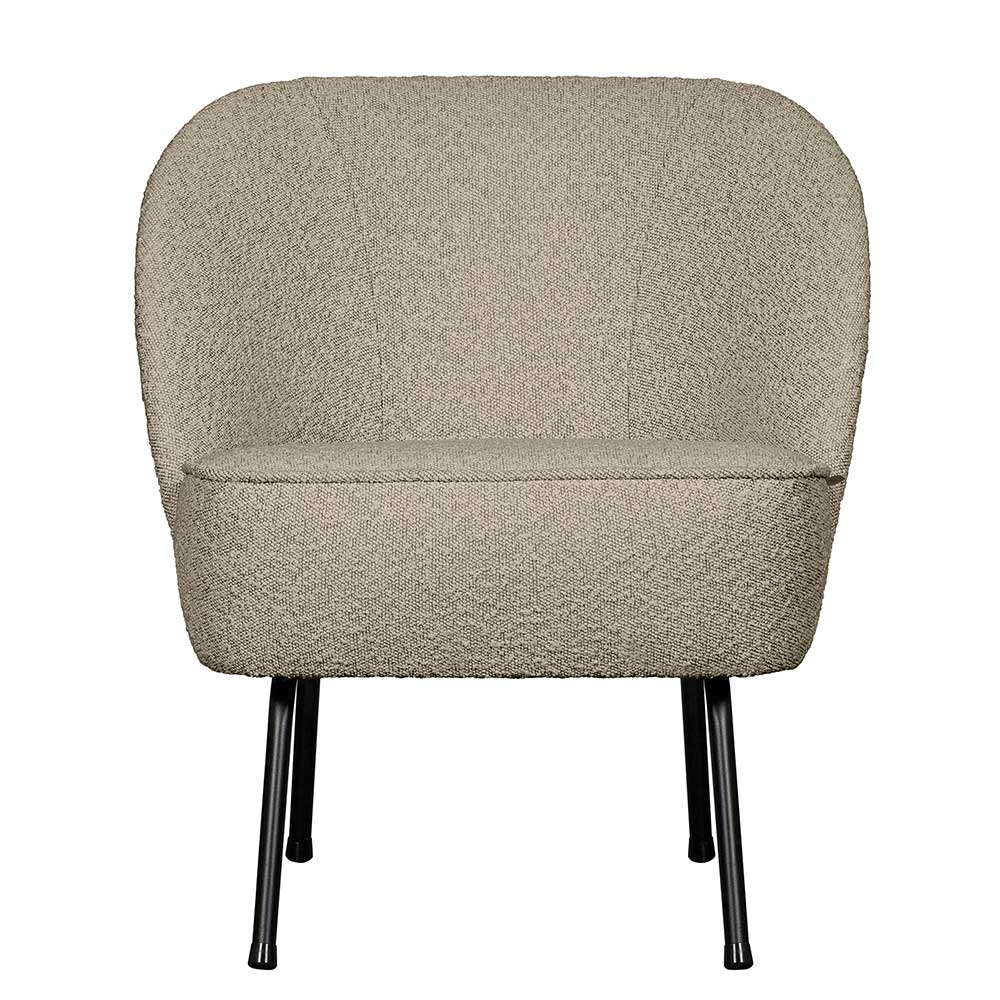 Boucle Sessel Merkur in Beige mit Vierfußgestell aus Metall