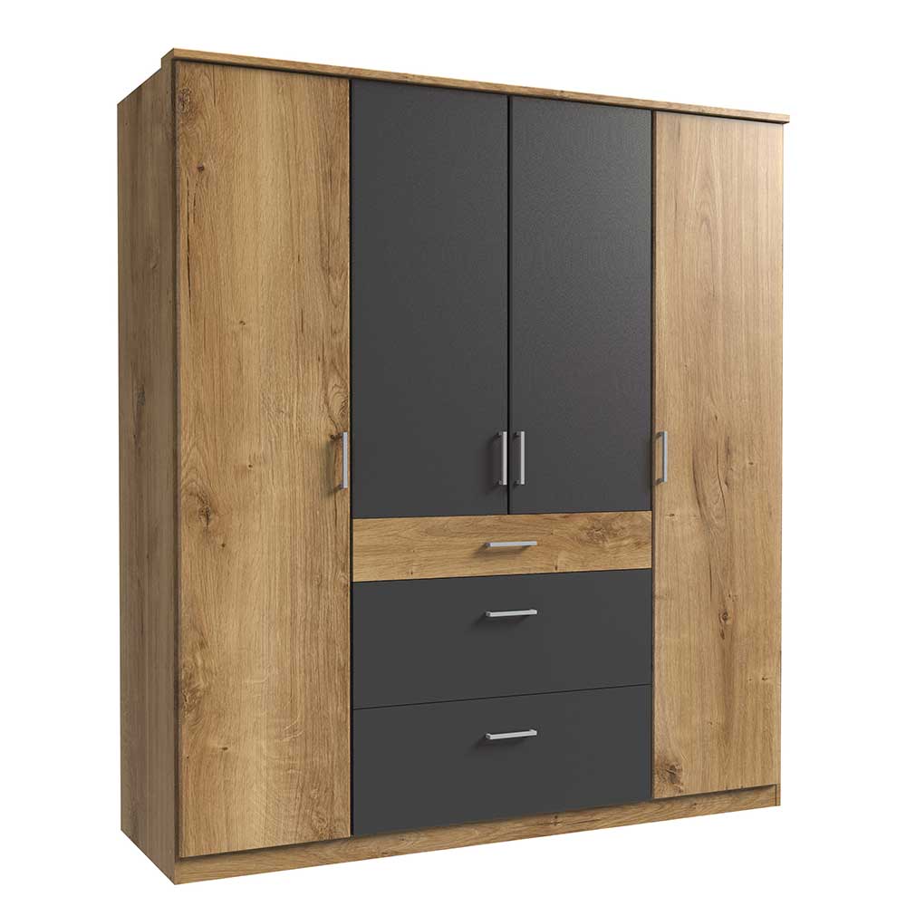 Drehtürenkleiderschrank Ruamantico in modernem Design 179 cm breit