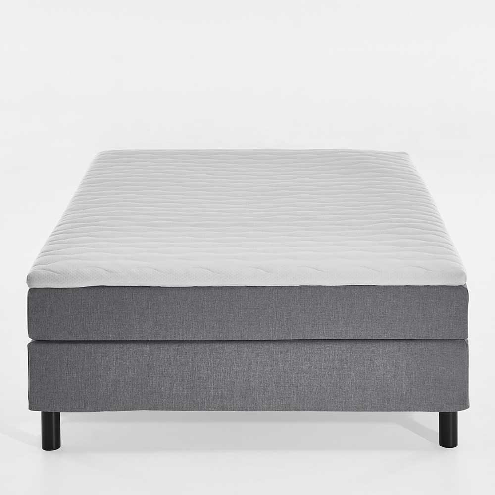 Graues Boxspringbett Techo mit 62 cm Einstiegshöhe ohne Kopfteil