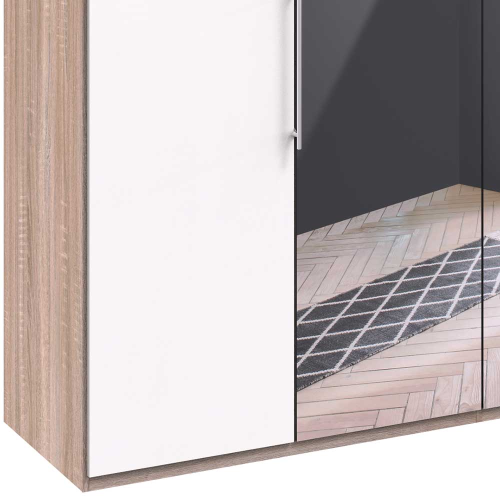 Breiter Schlafzimmerkleiderschrank Lolyana mit Spiegeltüren modern