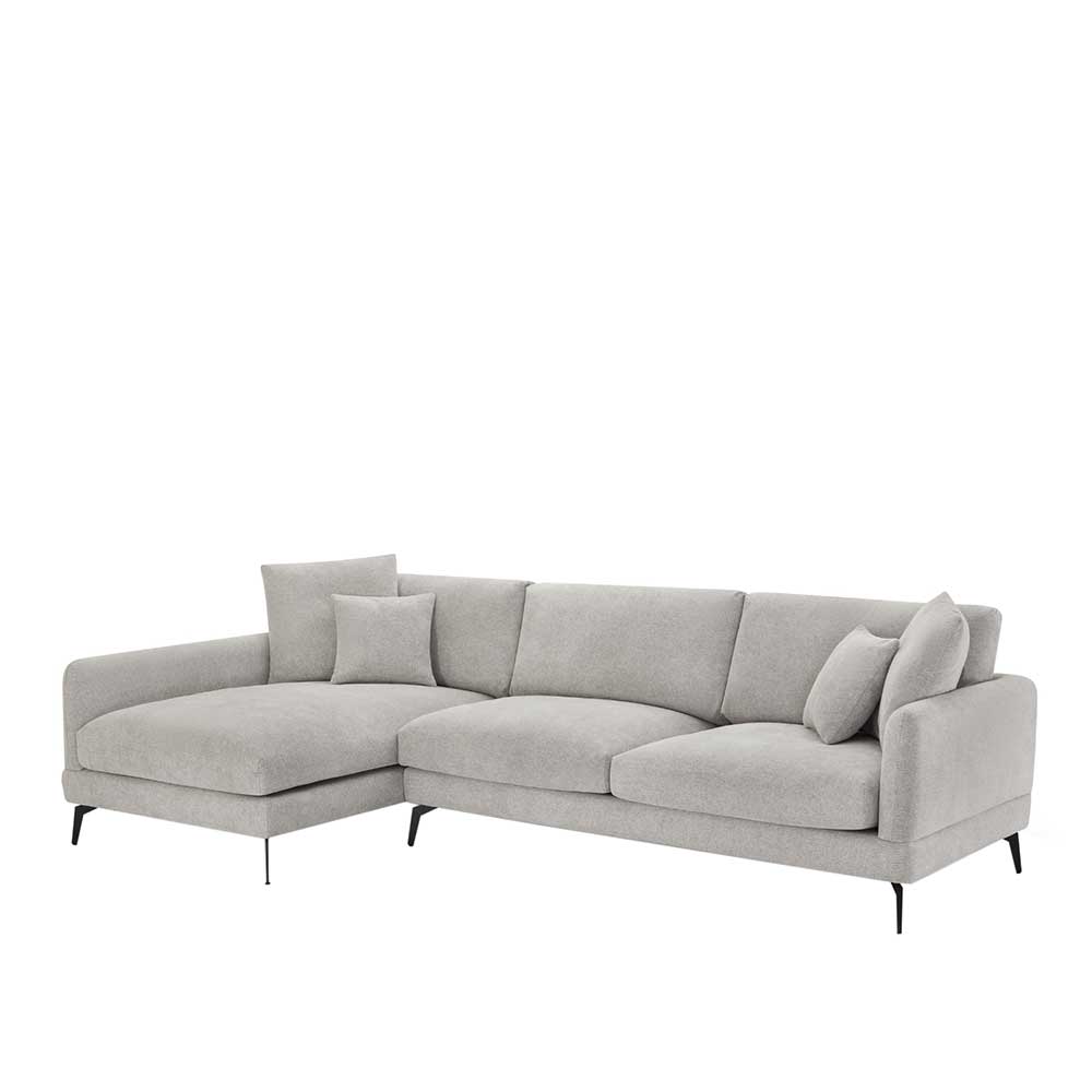 Ecksofa Ofelia in Hellgrau im Skandi Design