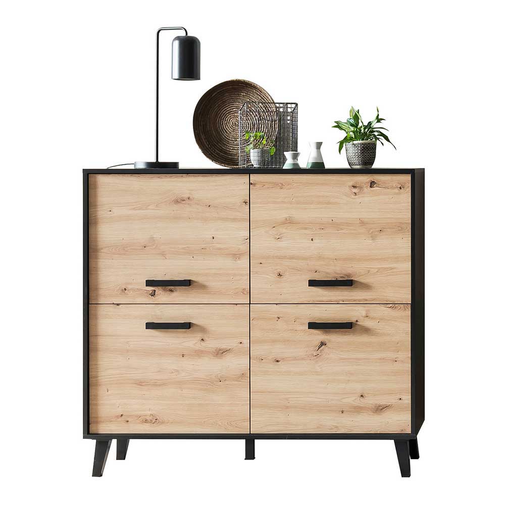 Esszimmer Highboard Liazuria mit 4 Türen in Wildeichefarben