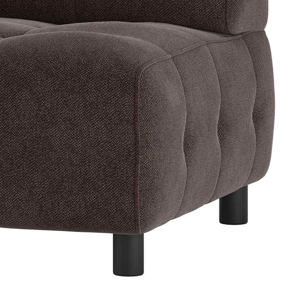 Modulares Sofa Zyorenica in Graubraun Webstoff mit Armlehne links