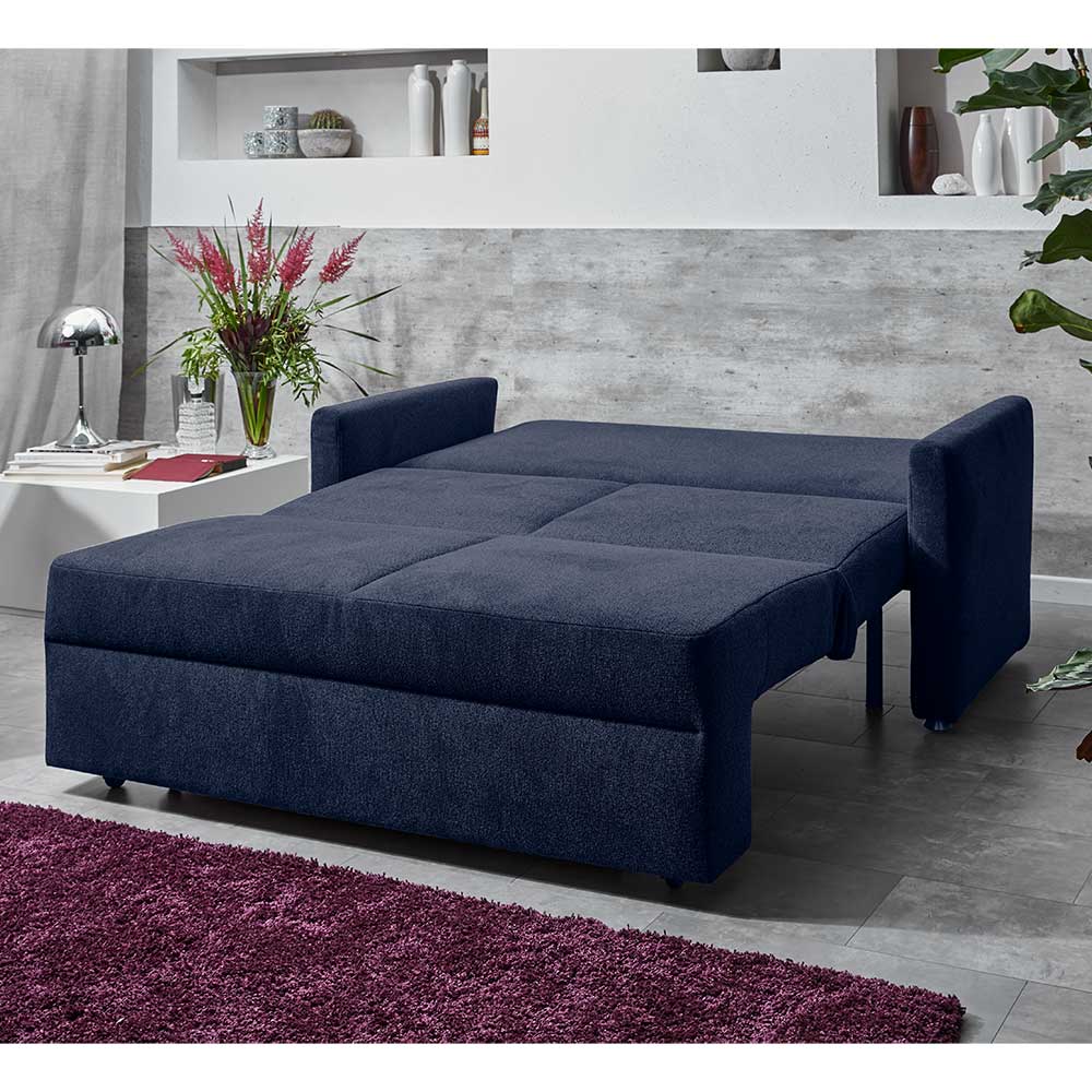 Doppelschlafsofa Play in Blau Stoff Made in Germany