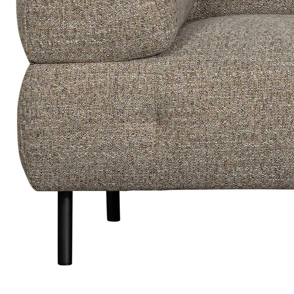 Dreisitzer Sofa modern Cardiff in Hellbraun meliert mit Vierfußgestell aus Metall