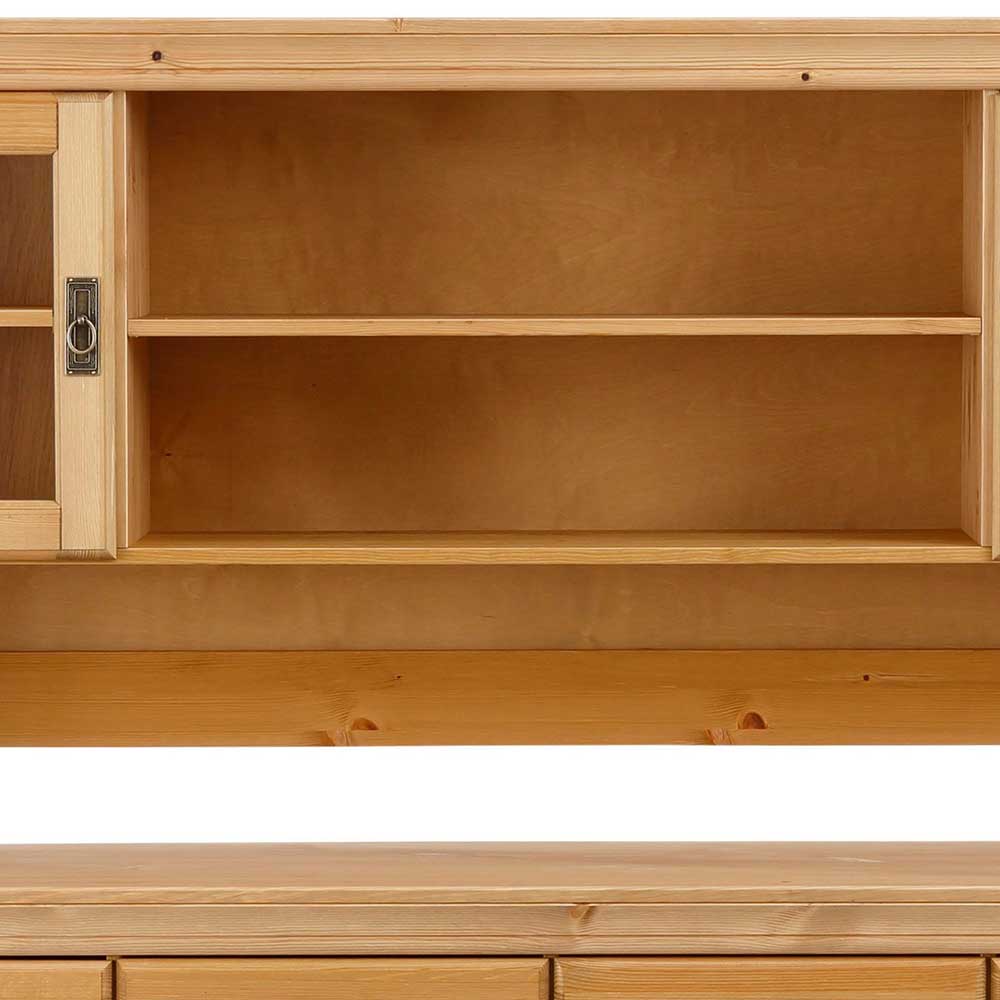 Esszimmer Buffetschrank Viscinas aus Kiefer Massivholz mit Glastüren