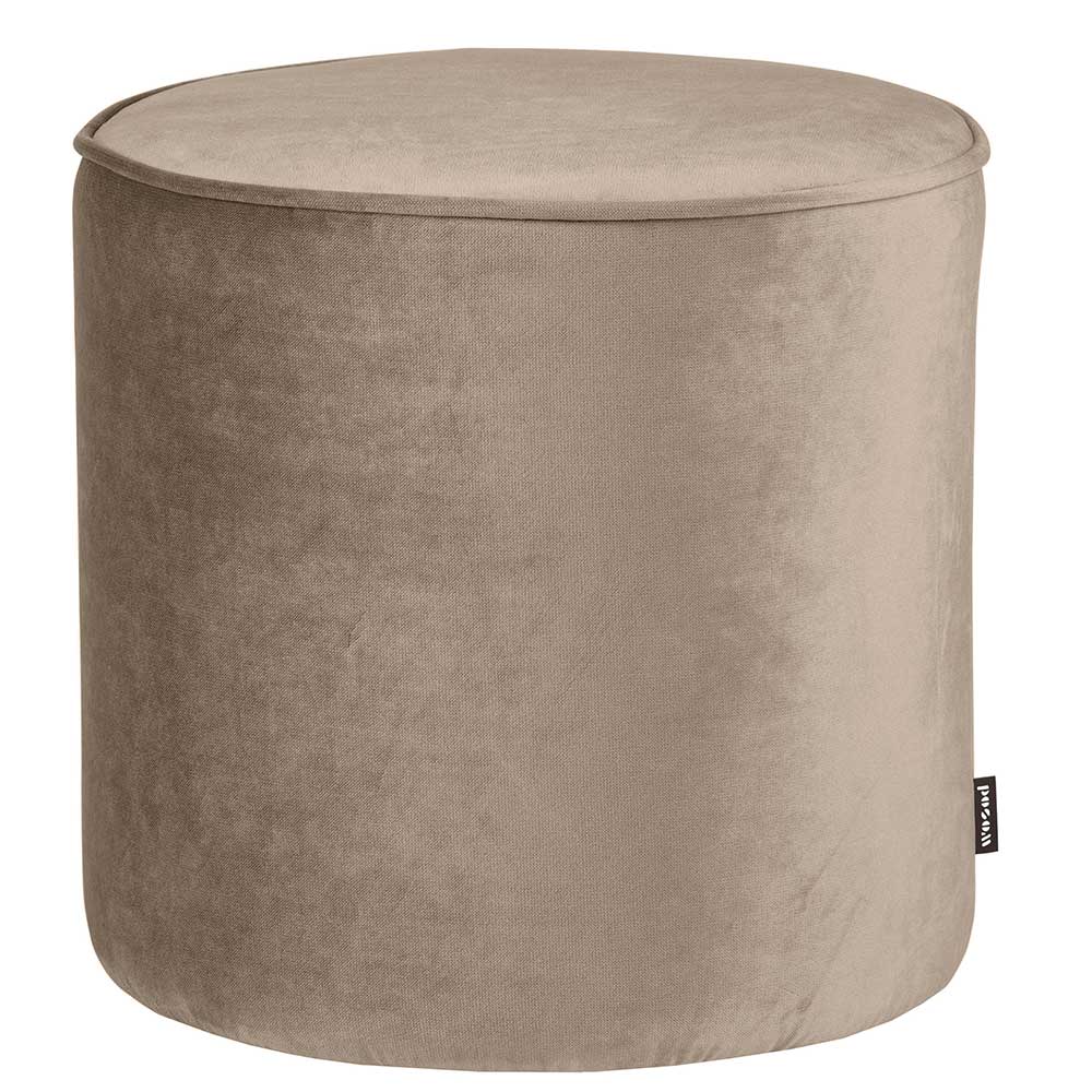 Samt Hocker Garcia in Khaki mit 46 cm Sitzhöhe