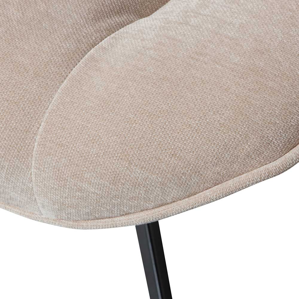 Lounge Sessel mit Hocker Mectilda in Beige und Schwarz (zweiteilig)