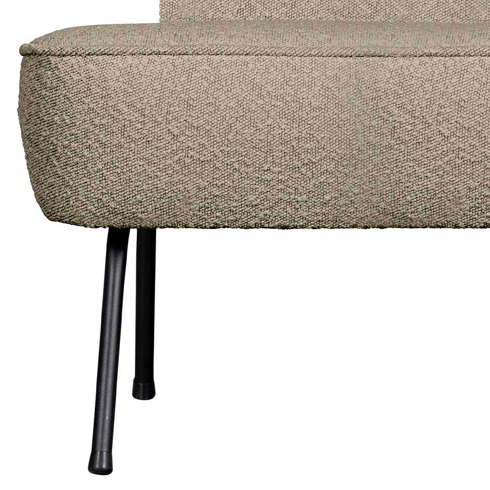 Zweisitzer Lounge Sofa Merkur in Beige aus Boucle Stoff und Metall