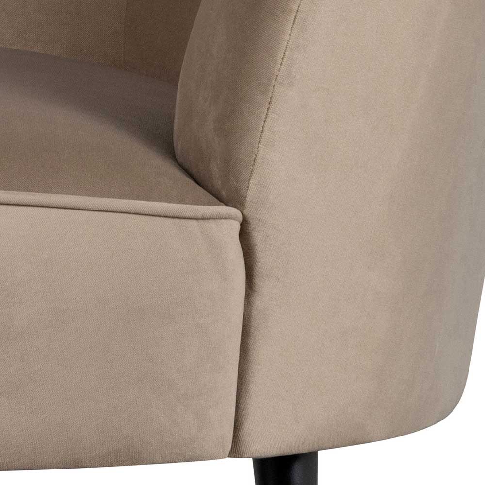 Lounge Sofa Garcia in Khaki Samt mit einem Sitzplatz