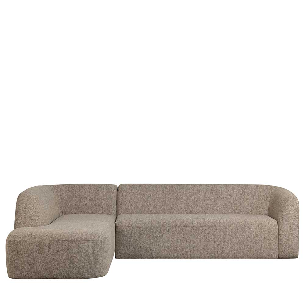 Skandi Design Sofa Eckgarnitur Ciramella in Beige meliert mit Armlehne