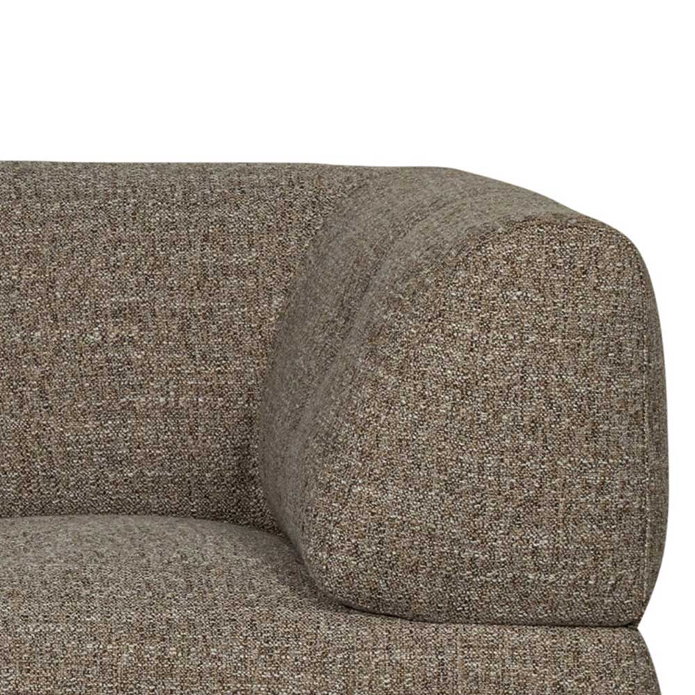 Dunkelbraun meliertes Sofa Chimi 245 cm breit mit Vierfußgestell aus Metall