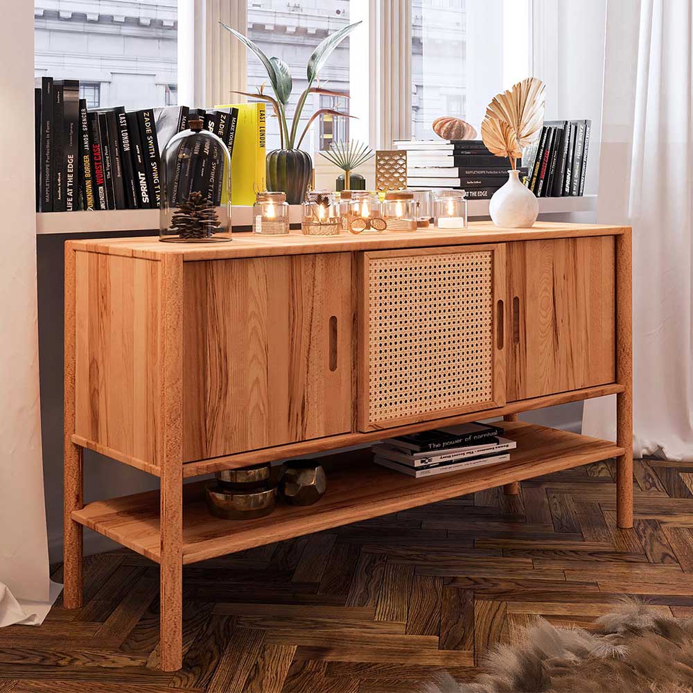 Sideboard mit Rattan Geflecht Artjes 142 cm breit und 81 cm hoch