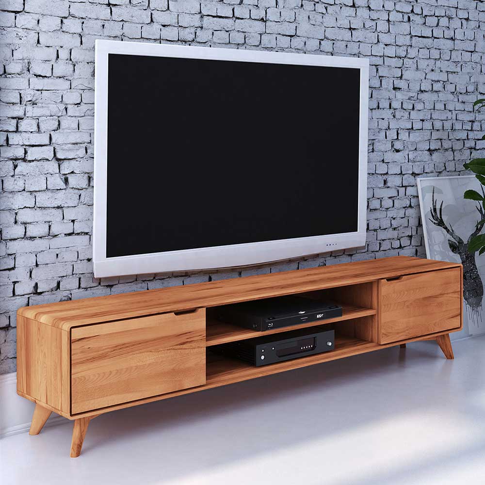 Fernseher Lowboard Stenov aus Kernbuche Massivholz 220 cm breit