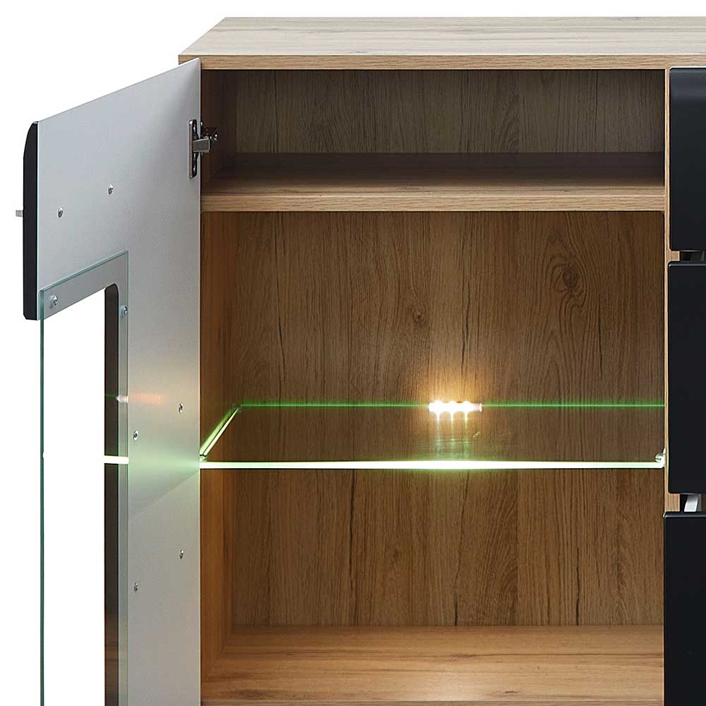 Esszimmersideboard Beldar in modernem Design mit LED Beleuchtung