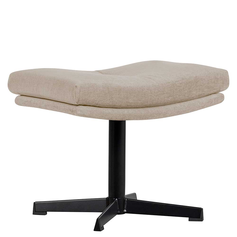 Lounge Sessel mit Hocker Mectilda in Beige und Schwarz (zweiteilig)