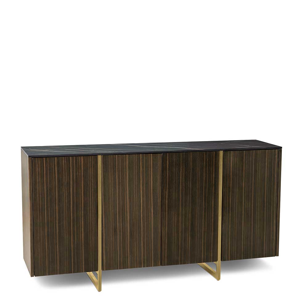 Hochwertiges Sideboard Bylwen 160 cm breit in Ebenholzfarben